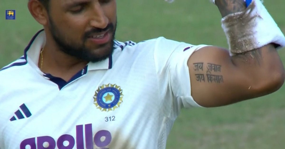 Dhruv Jurel tattoos: Genuine visual evidence of the documented left-bicep Jai Jawan, Jai Kisaan tattoo