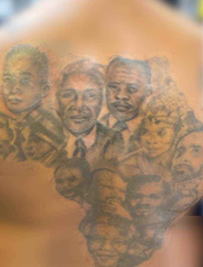 DJ Fresh tattoos: the African map and its interior portraits