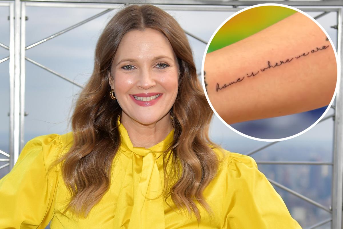 Drew Barrymore home is where we are tattoo