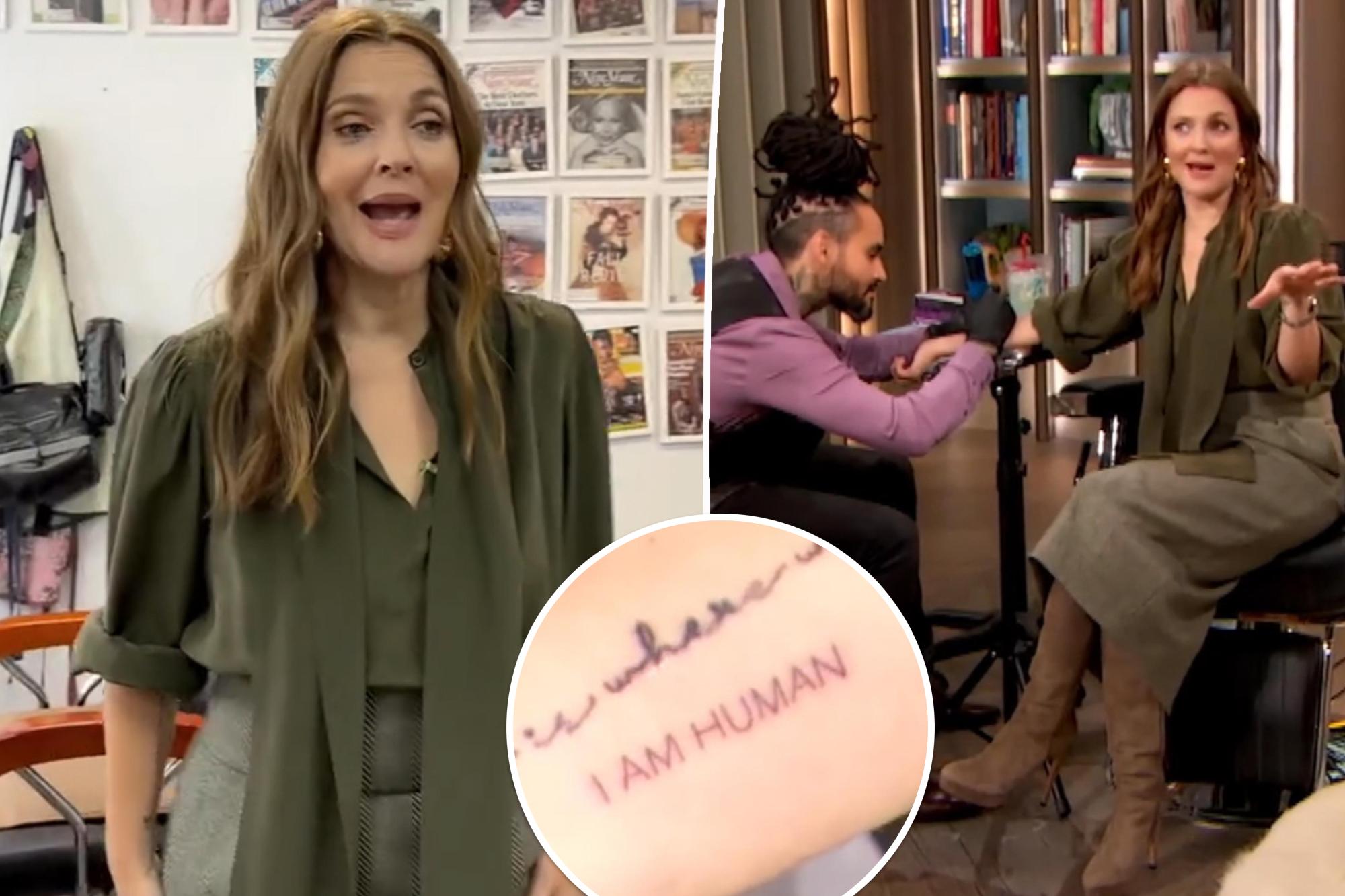 Drew Barrymore new tattoo