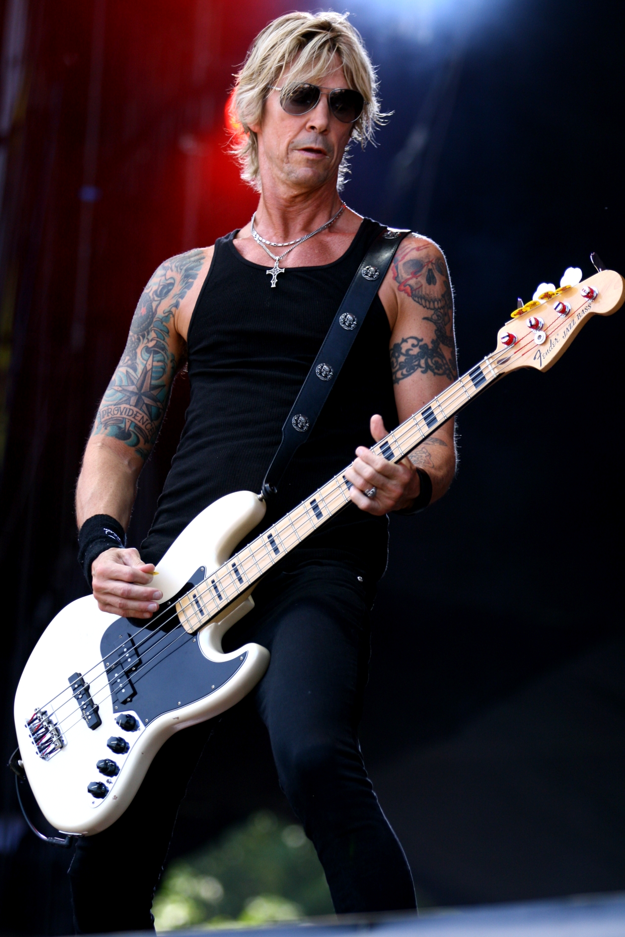 Duff McKagan stage sleeve tattoos