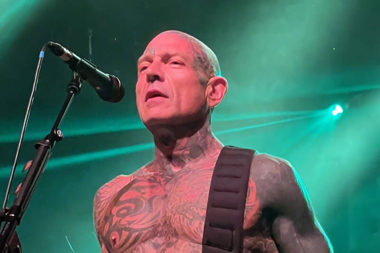 Evan Seinfeld face, head and neck tattoos