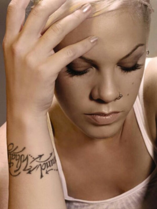 Pink family wrist tattoo