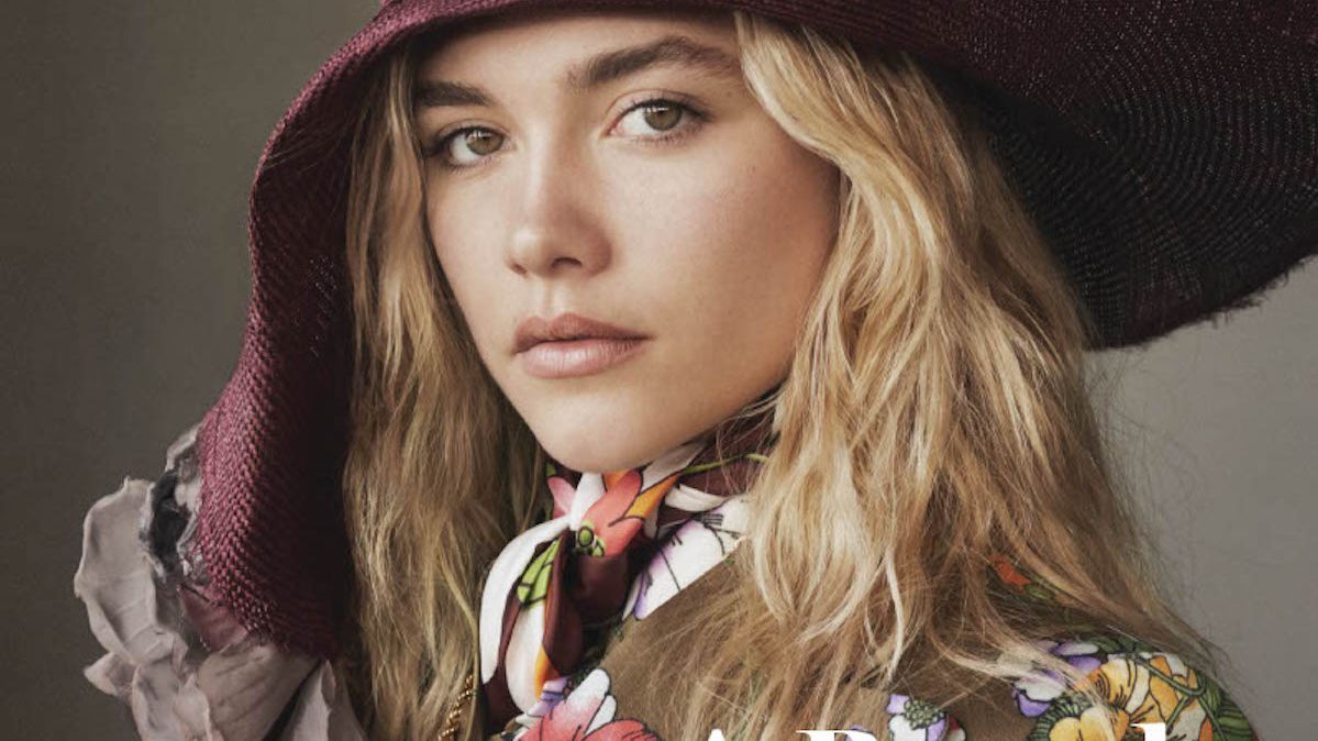 Florence Pugh in a contextual photograph: editorial contextual portrait, not tattoo evidence; not tattoo evidence
