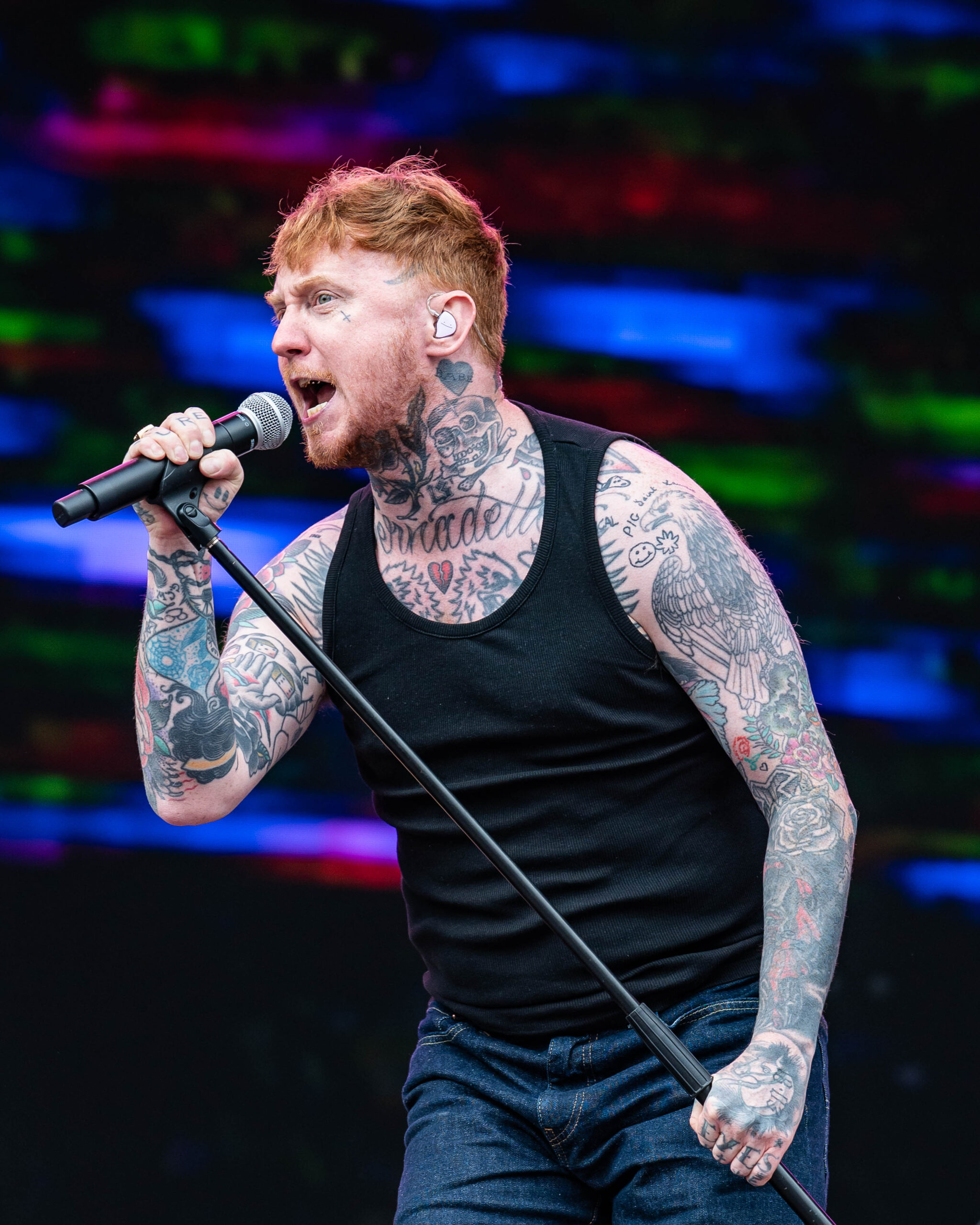 Frank Carter colourful sleeve tattoos
