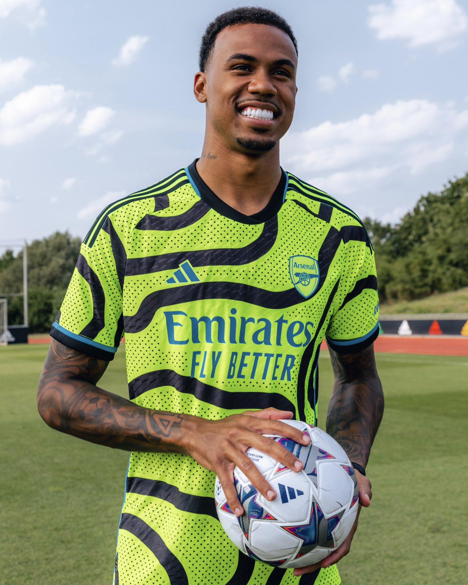 Gabriel Magalhaes Close football portrait showing Gabriel Magalhaes’ face, neck tattoo and both tattooed forearms. Gabriel Magalhaes tattoos: Close football portrait showing Gabriel Magalhaes’ face, neck tattoo and both tattooed forearms.