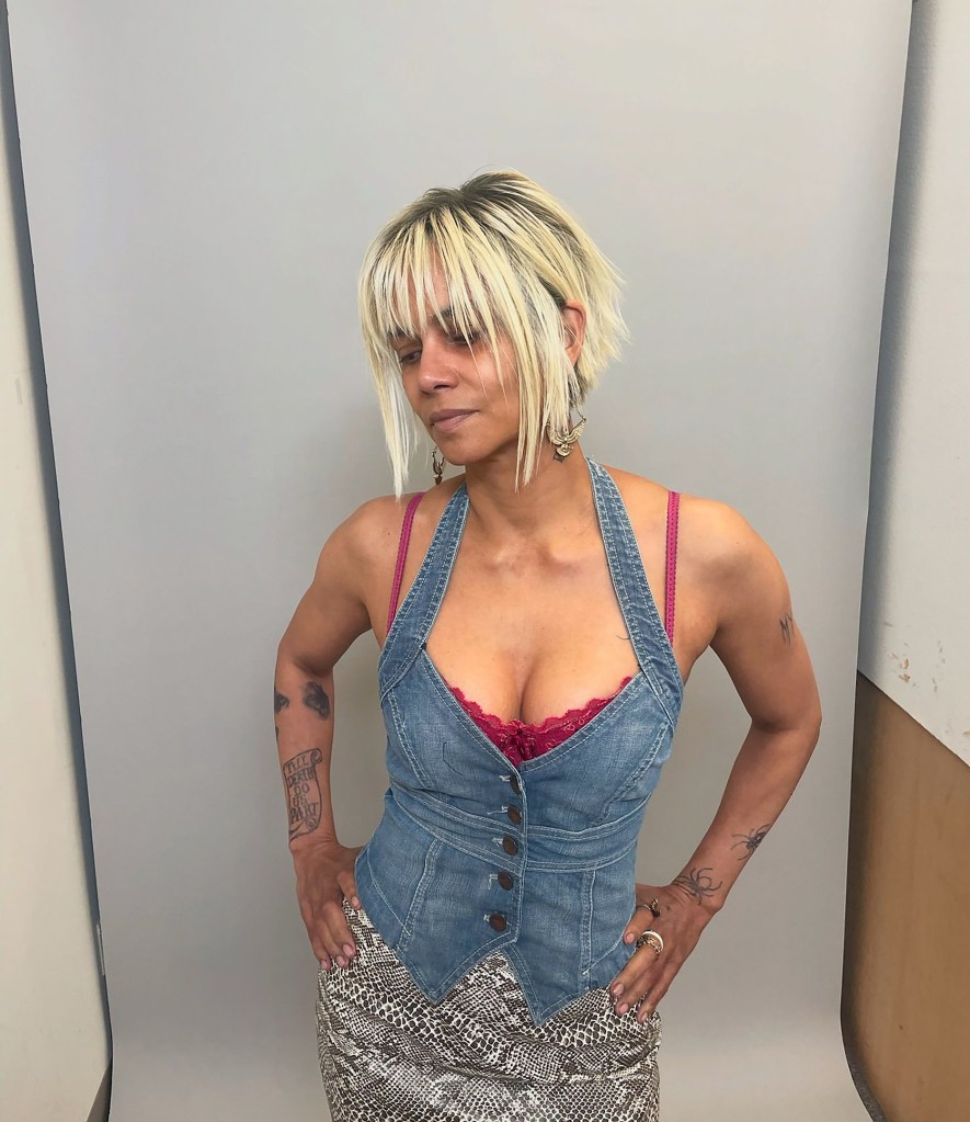 Halle Berry temporary arm tattoos