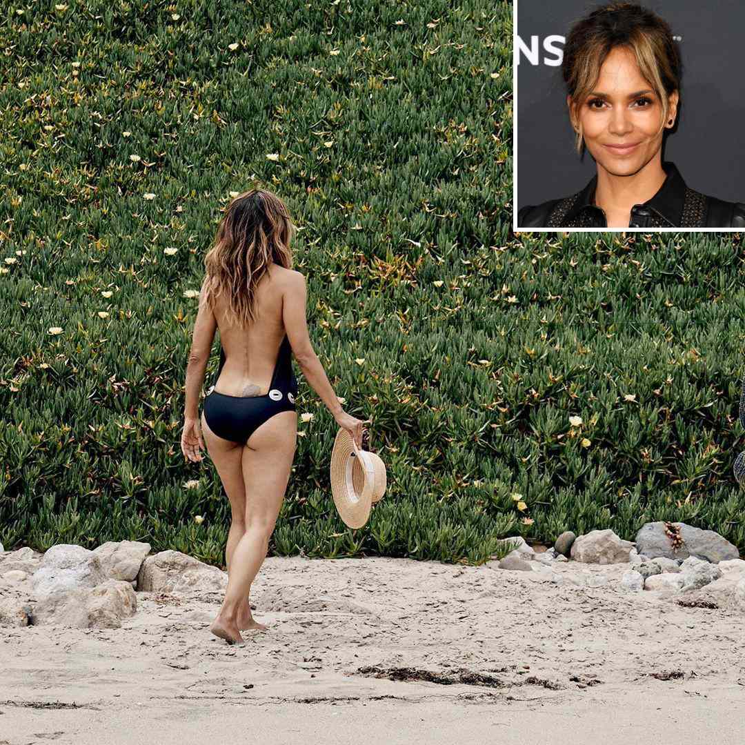 Halle Berry sunflower lower back tattoo