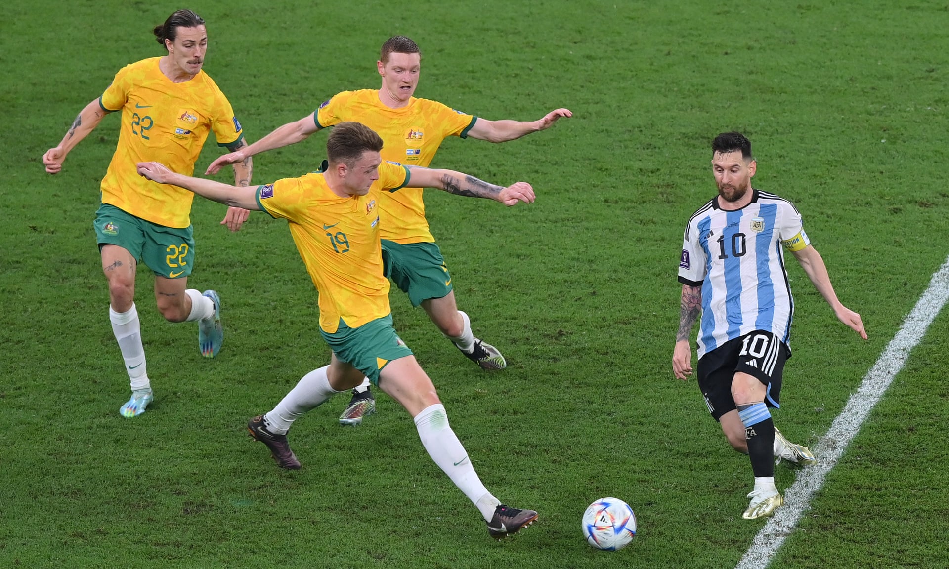 Harry Souttar tattoos: Harry Souttar's tattooed arm during the Australia World Cup campaign
