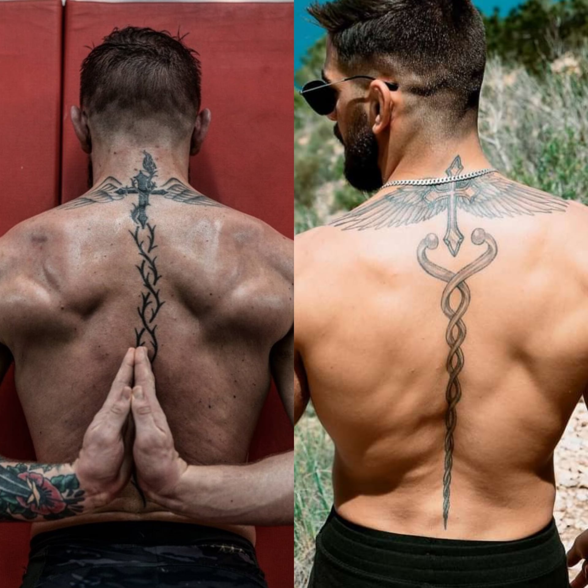 Ilia Topuria tattoos: spine tattoo design