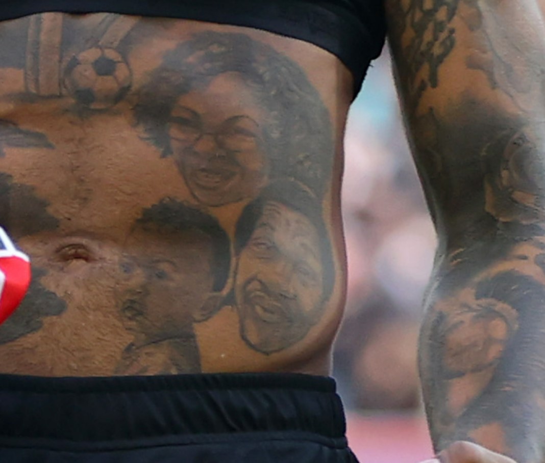 Ivan Toney tattoos: Distinct closer view of the chest portraits identified in reporting