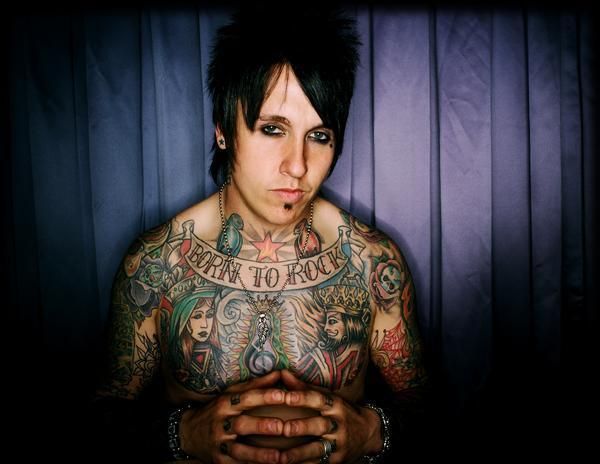 Jacoby Shaddix Born to Rock chest tattoo