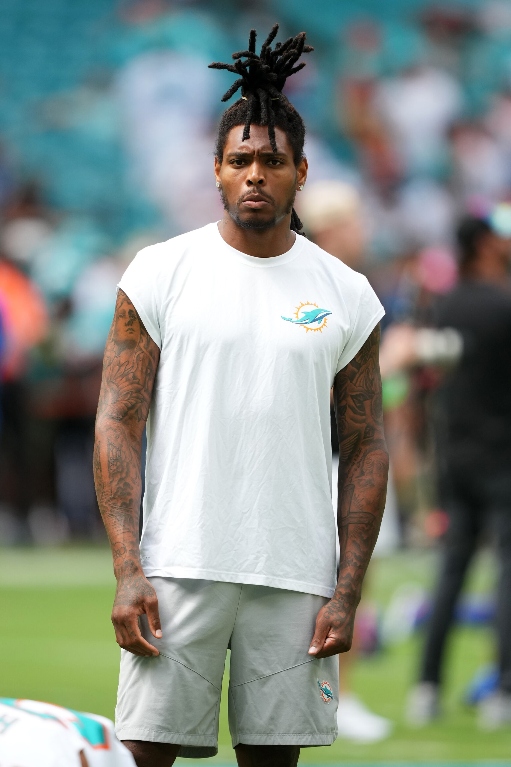 Jalen Ramsey tattoos: arm sleeve and portrait ink