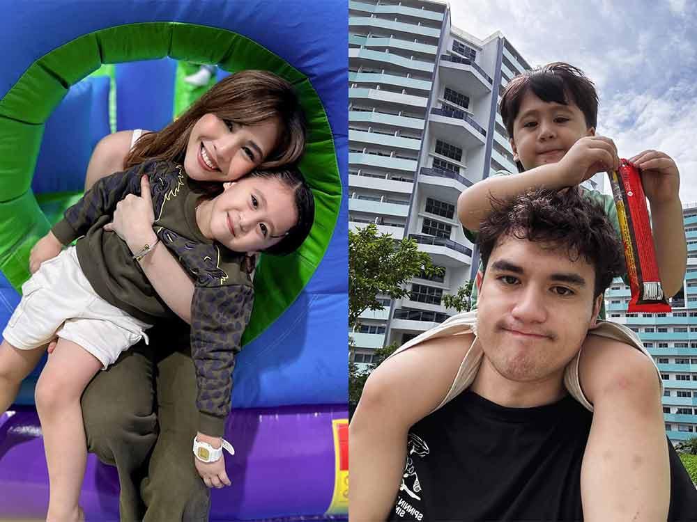 Janella Salvador in a contextual photograph: contextual family photograph for the fine-line care section; not tattoo evidence; not tattoo evidence