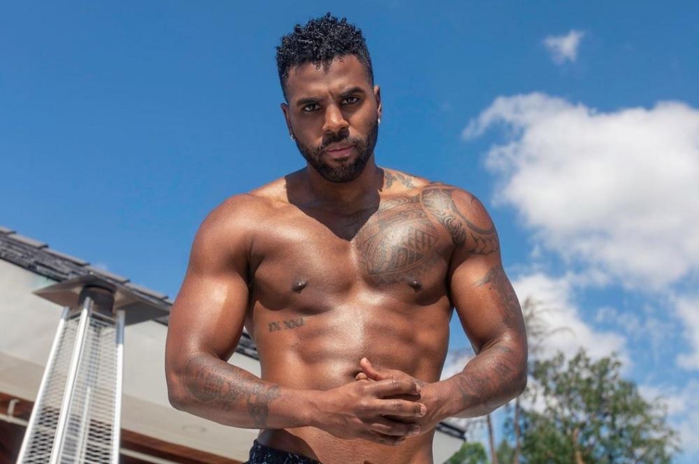 Jason Derulo Tahitian warrior shoulder and chest tattoo