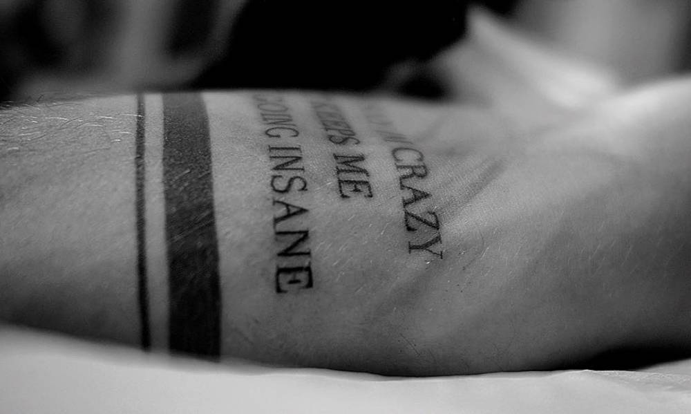 Jay Alvarrez They Say I'm Crazy forearm tattoo