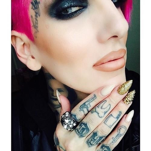 Jeffree Star neck and hand tattoos close-up