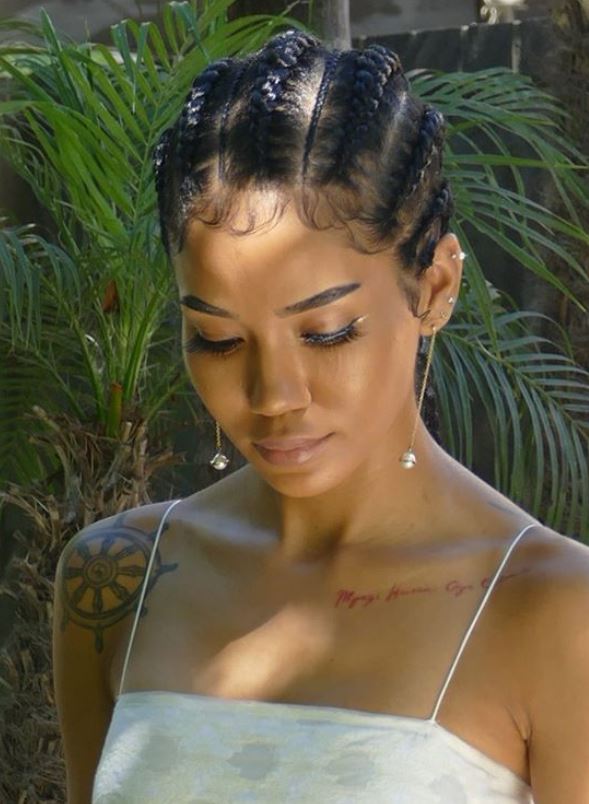 Jhene Aiko Miyagi Hasani Ayo Chilombo collarbone tattoo
