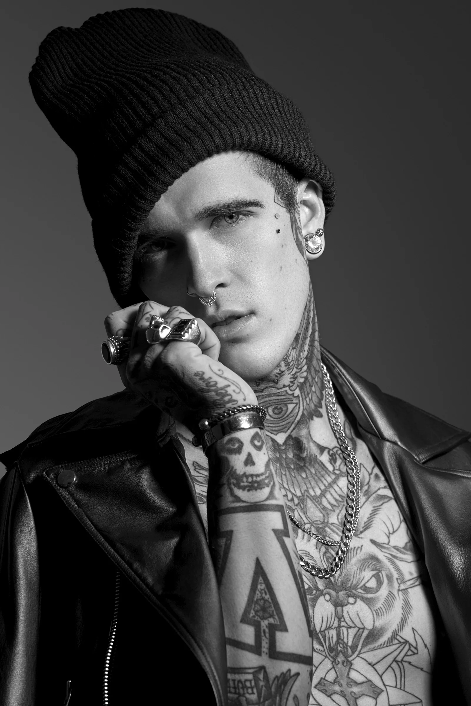 Jimmy Q right wrist skull tattoo