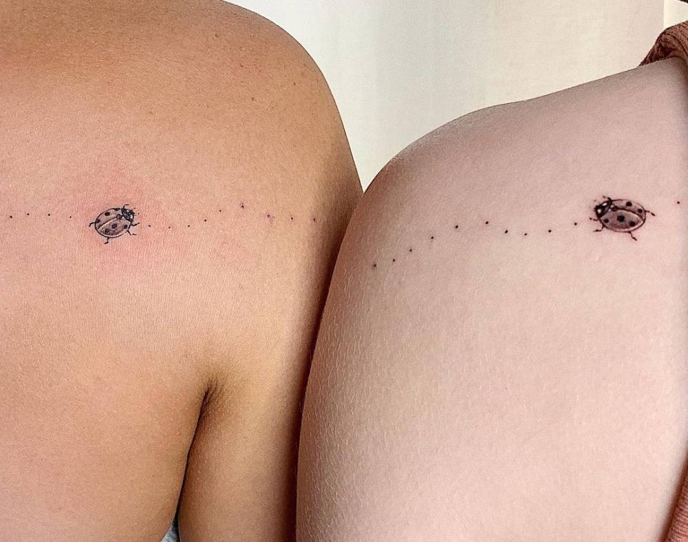 Joey King matching ladybug tattoo Joey King tattoos: matching ladybug tattoo evidence