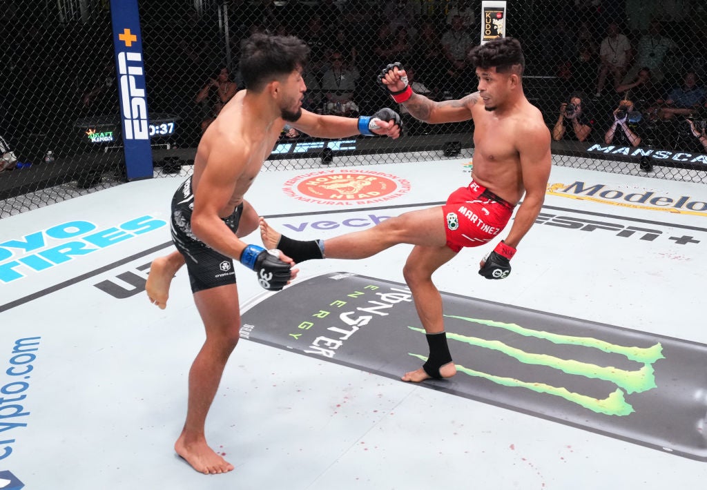 Jonathan Martinez in a contextual photograph: Career context: his leg-kick game; not tattoo evidence