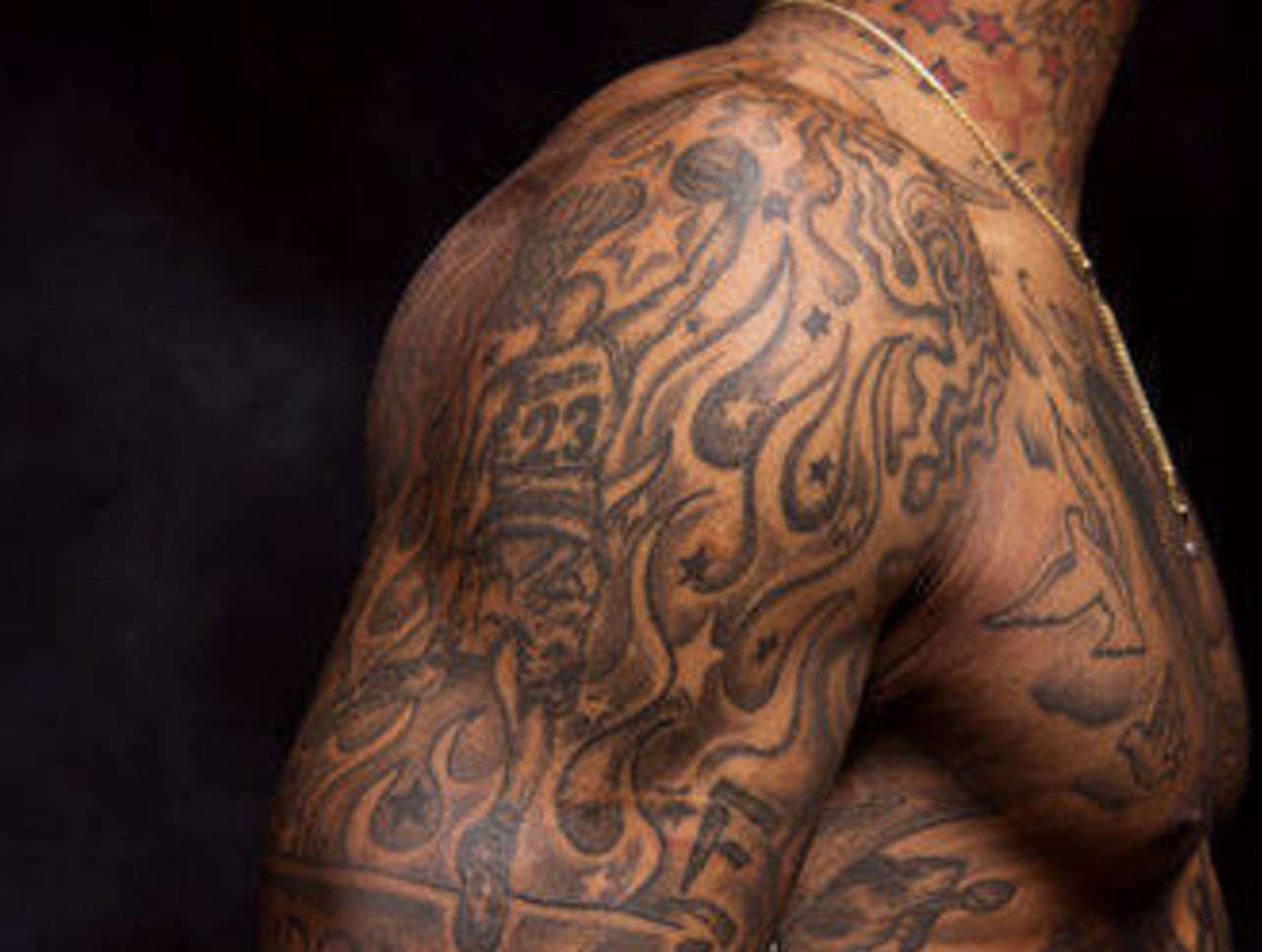 J.R. Smith arm tattoo close-up