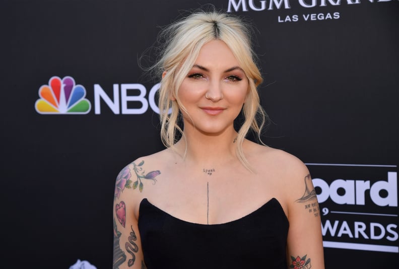Julia Michaels Speak Up neck tattoo