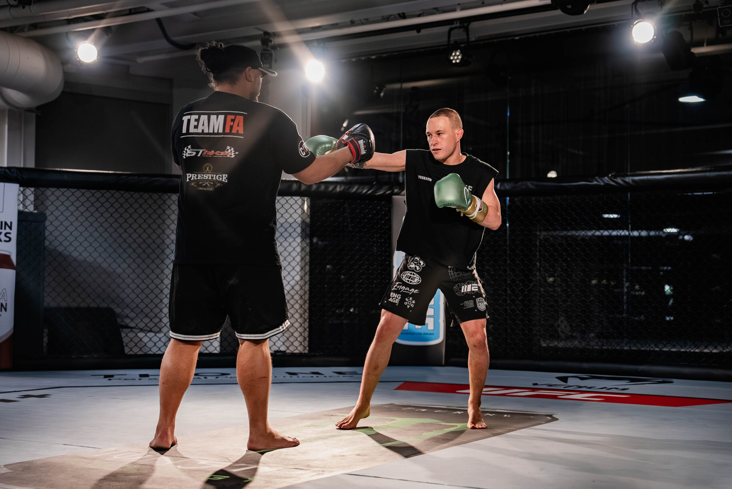 Kai Kara-France A wide view of pad work Kai Kara-France in a contextual photograph: A wide view of pad work; not tattoo evidence