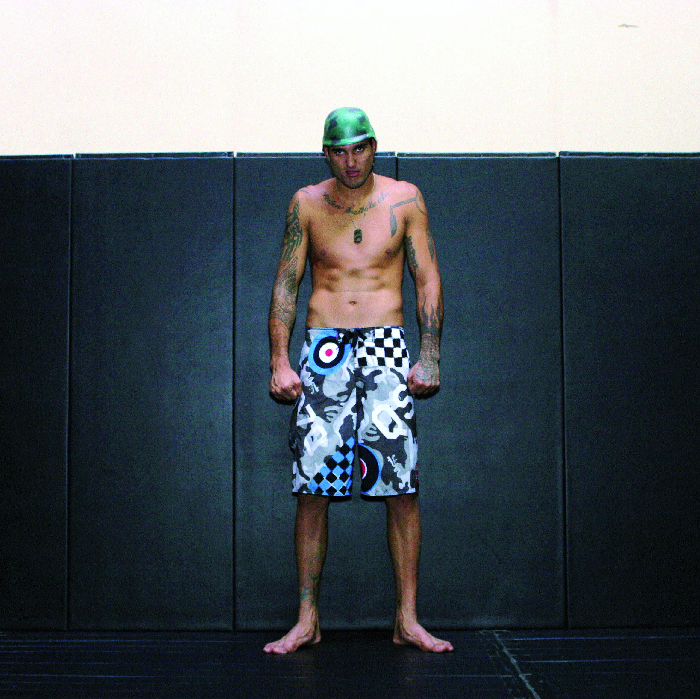 Kendall Grove in the gym Kendall Grove in a contextual photograph: A look at Grove in the gym; not tattoo evidence
