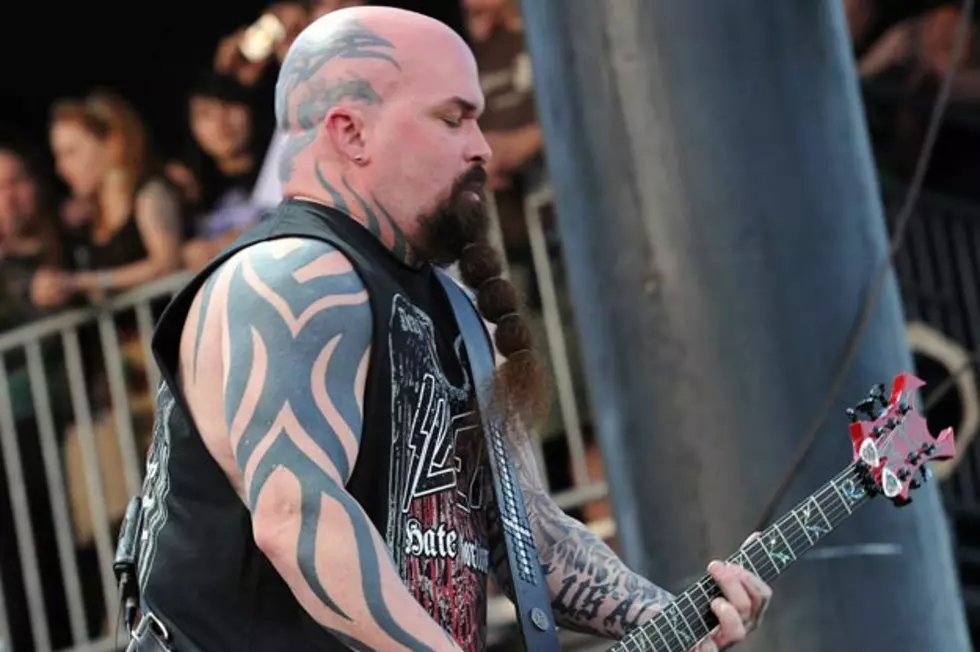 Kerry King head and arm tattoos
