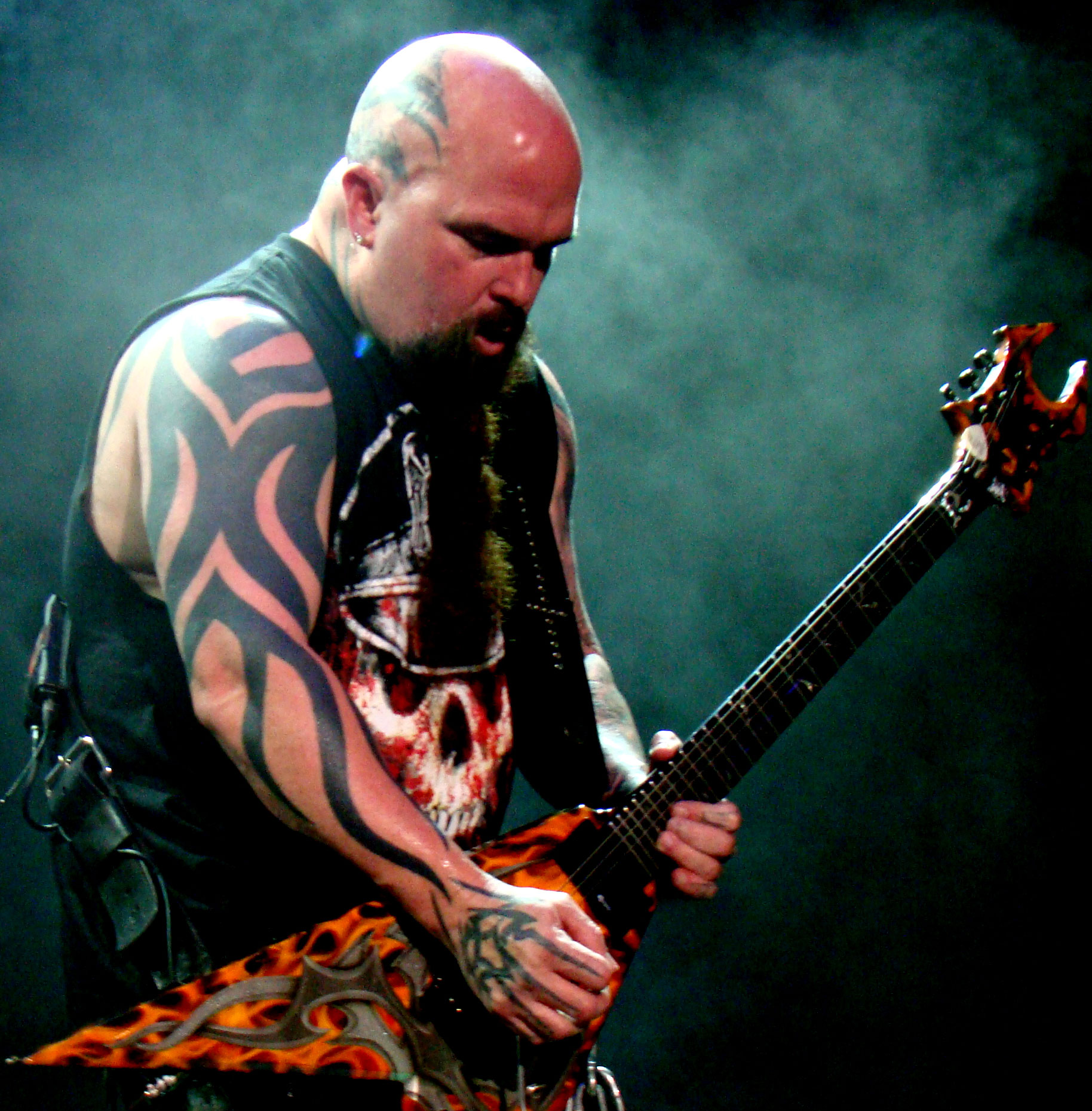 Kerry King tribal arm tattoos
