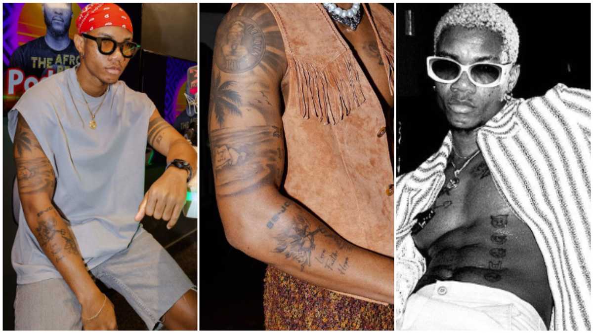 KiDi arm tattoos and sleeve details KiDi tattoos: Genuine tattoo photograph showing the arm sleeve views and torso tattoo details discussed in the YEN report.