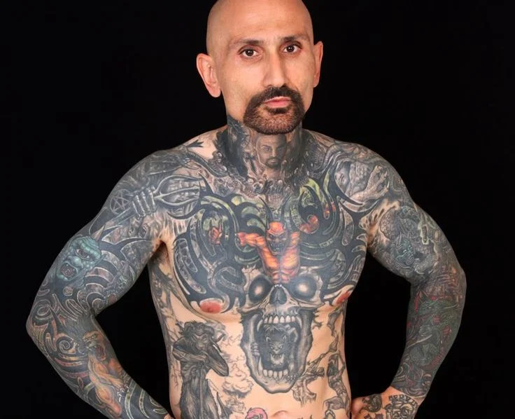 Robert LaSardo full chest tattoo