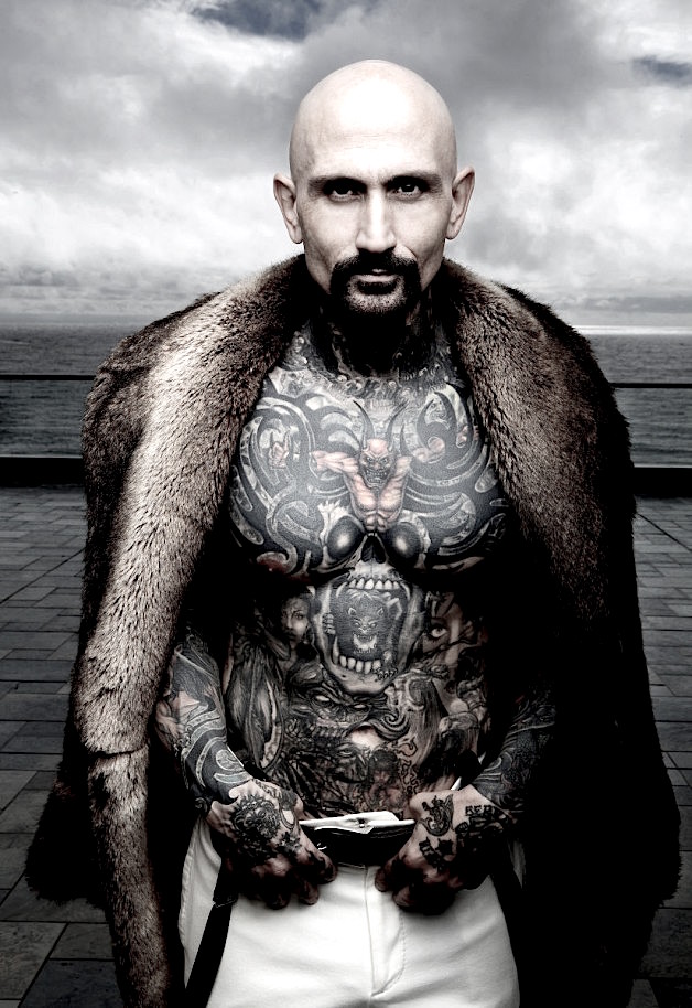Robert LaSardo torso tattoo portrait