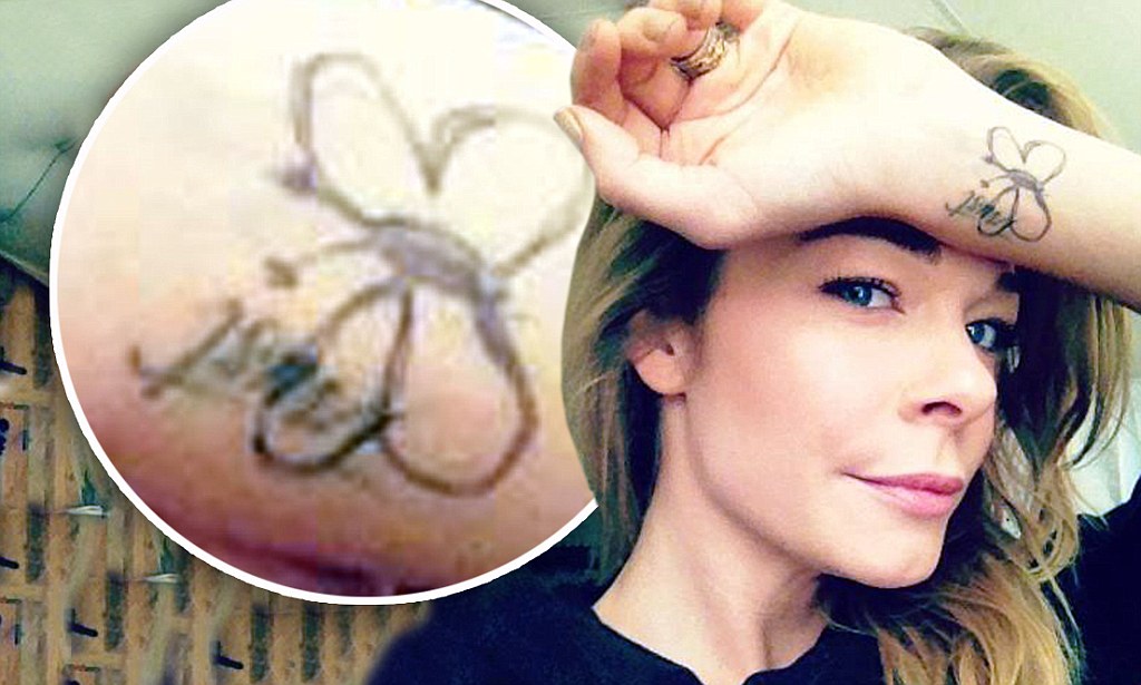 LeAnn Rimes butterfly wrist body art