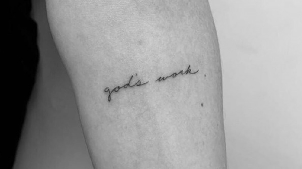 LeAnn Rimes god's work forearm tattoo