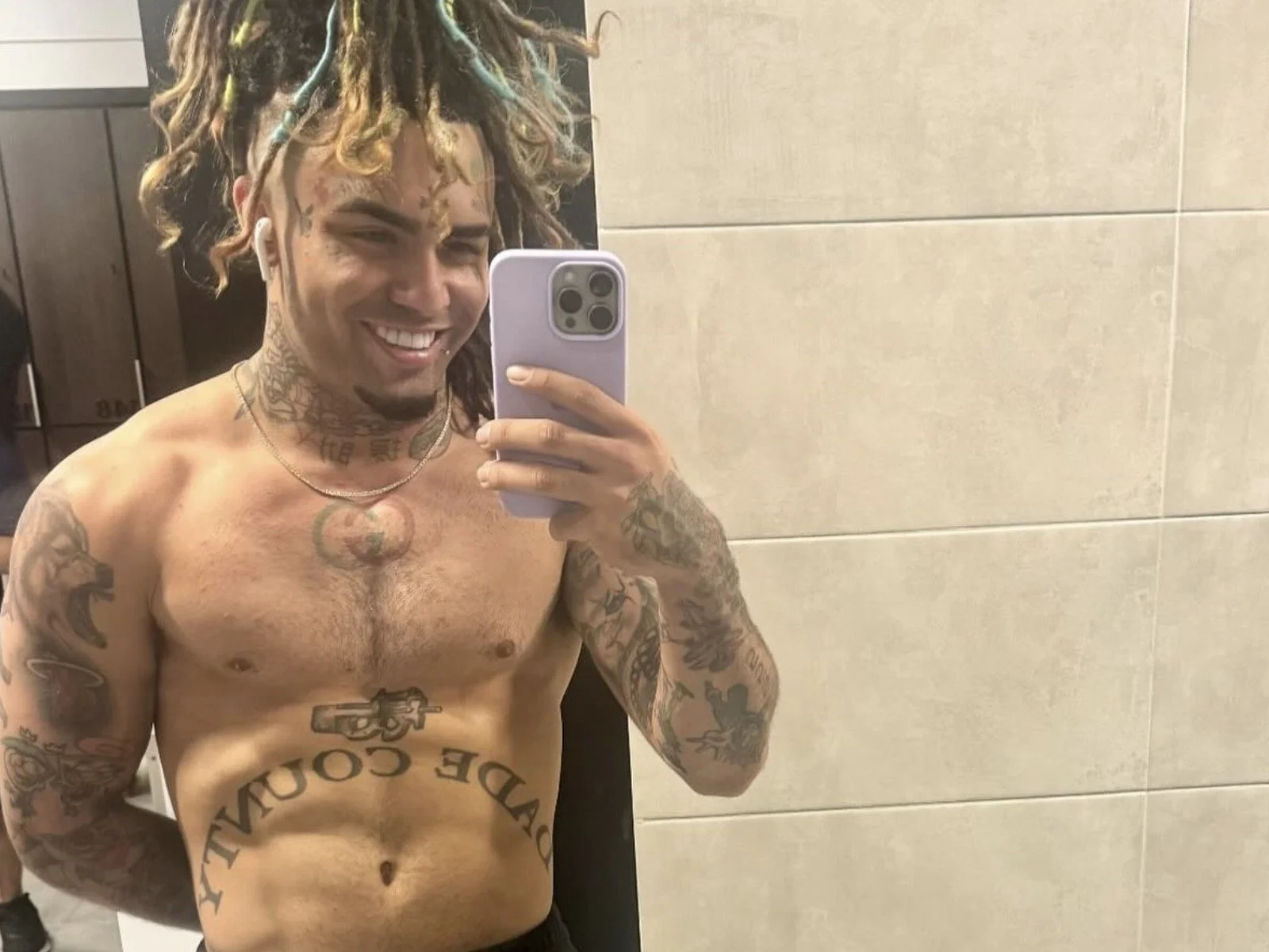 Lil Pump Dade County torso tattoos