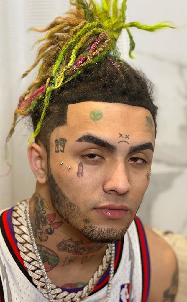 Lil Pump number 17 face tattoo