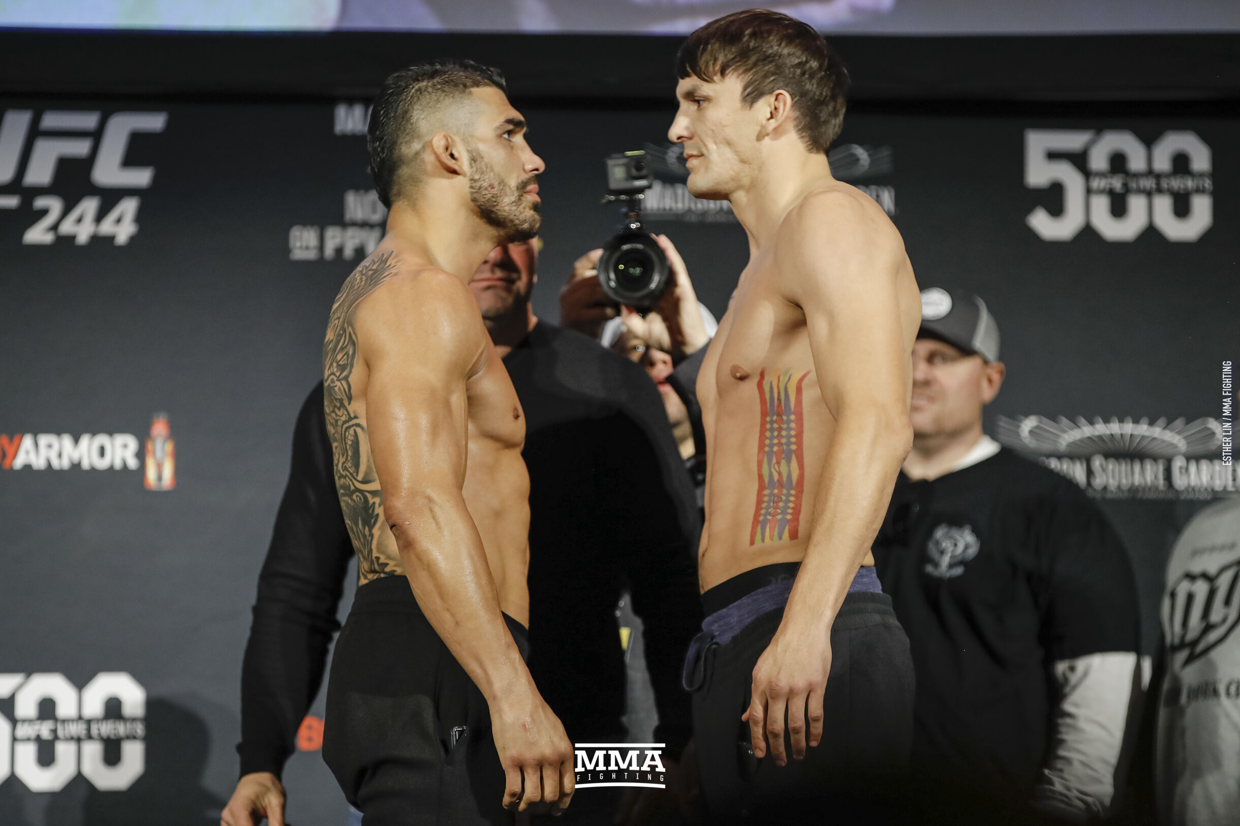 Lyman Good in a contextual photograph: At the UFC 244 weigh-in; not tattoo evidence