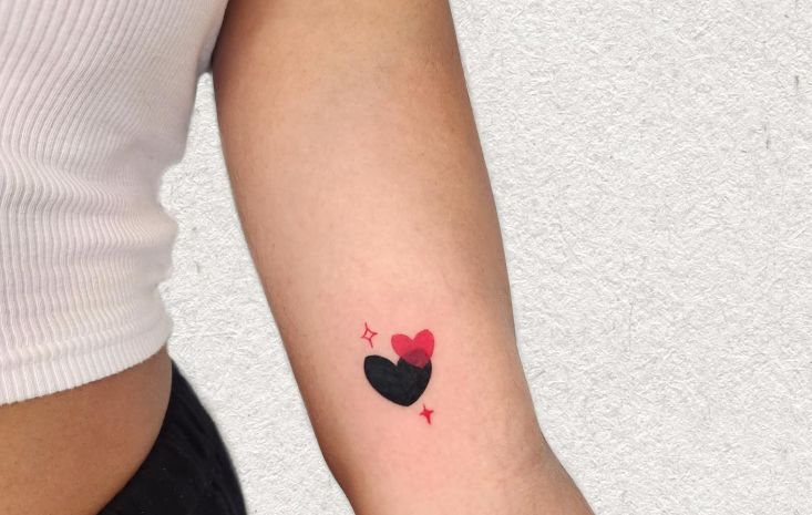 Maitreyi Ramakrishnan tattoos: The hearts forearm tattoo