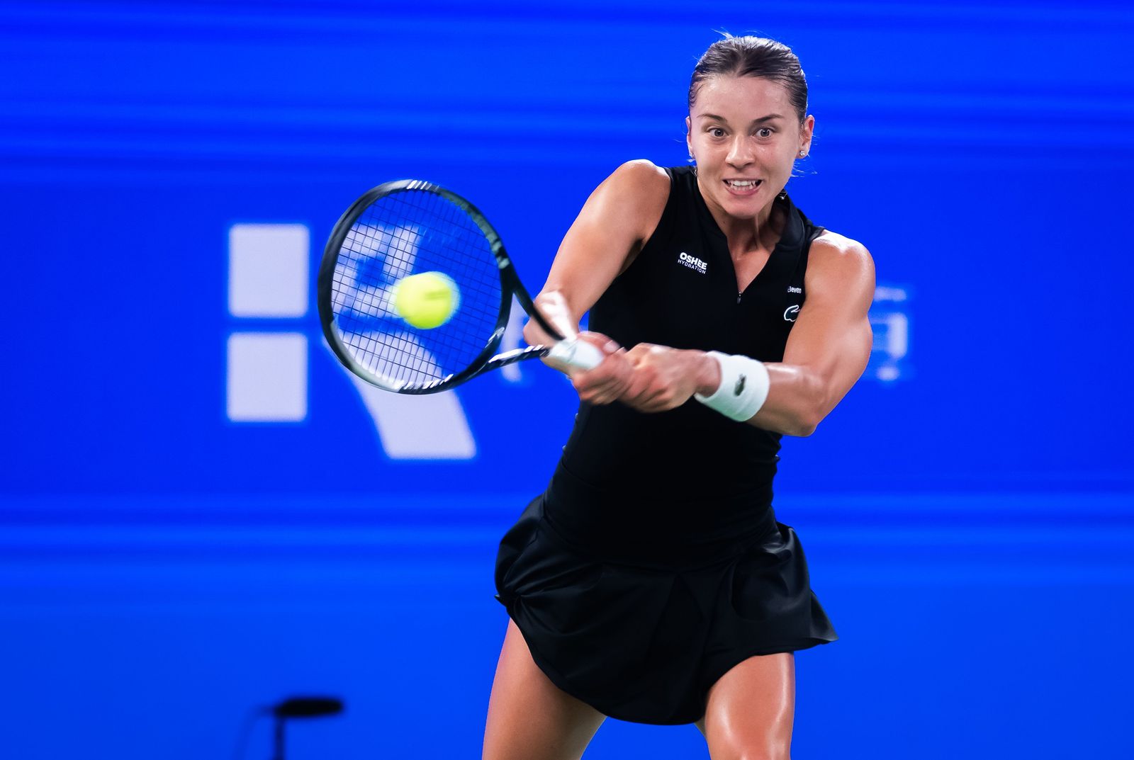 Maja Chwalinska competing in Wuhan Maja Chwalinska in a contextual photograph: later-season hard-court context; not tattoo evidence