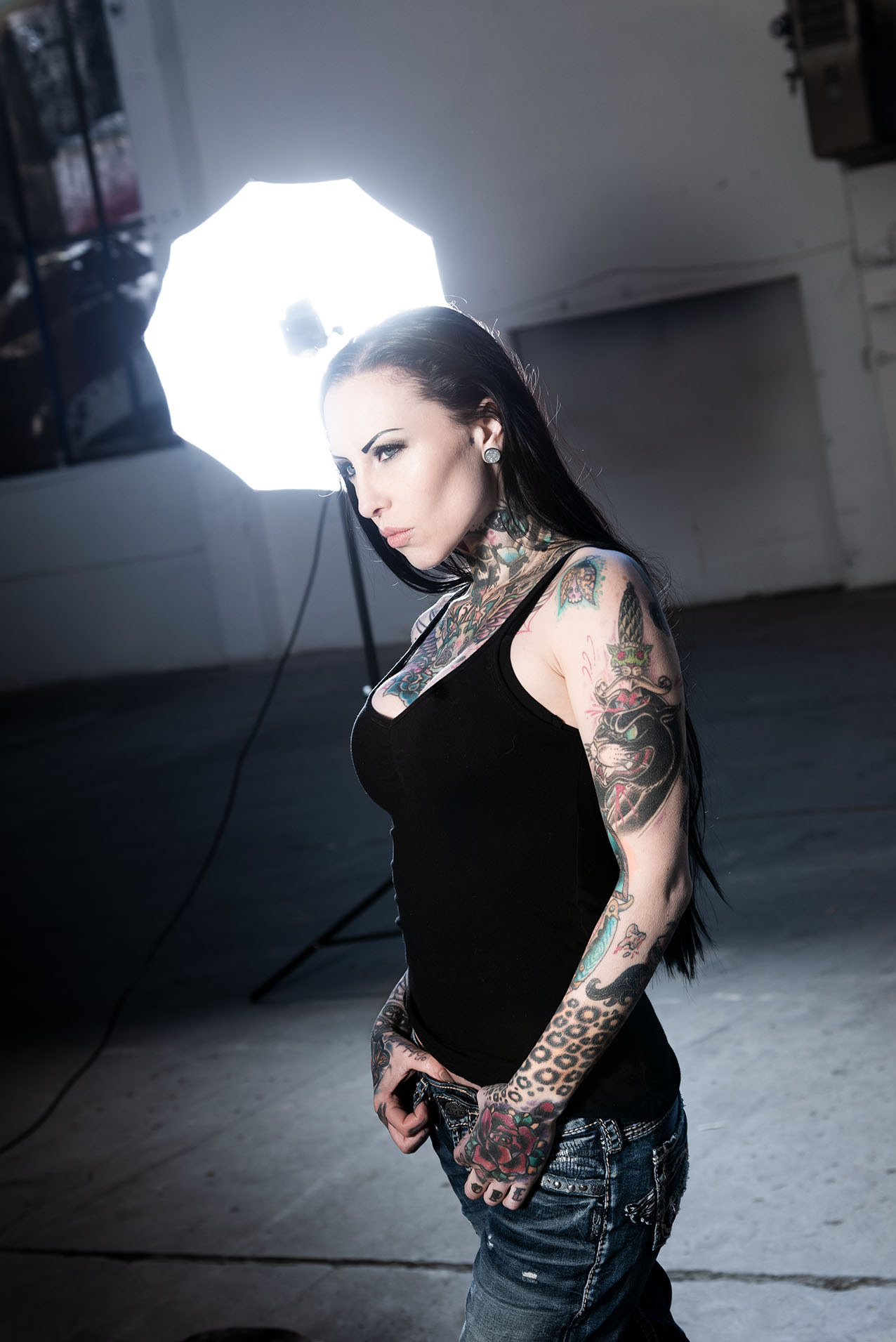 Makani Terror colourful tattoo sleeves Makani Terror tattoos: dense blackwork and colour across the sleeves