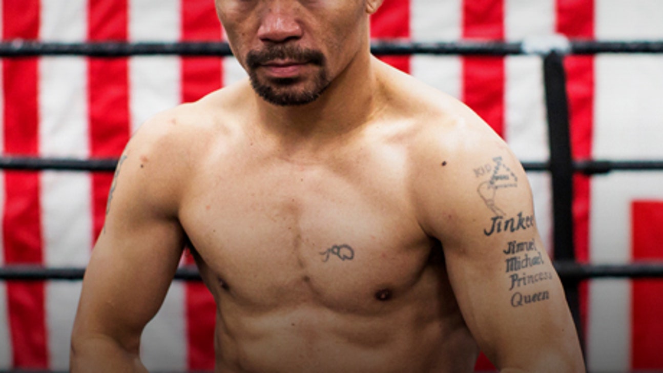 Manny Pacquiao arm tattoos during training