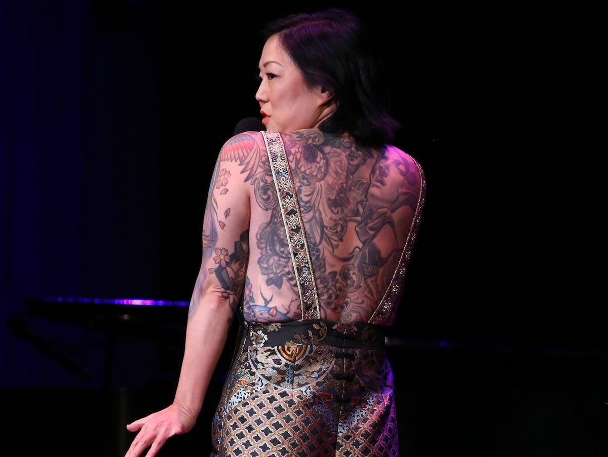 Margaret Cho back tattoos