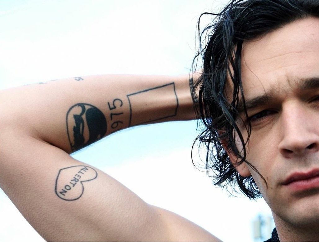 Matty Healy WILFERTON heart and arm tattoos