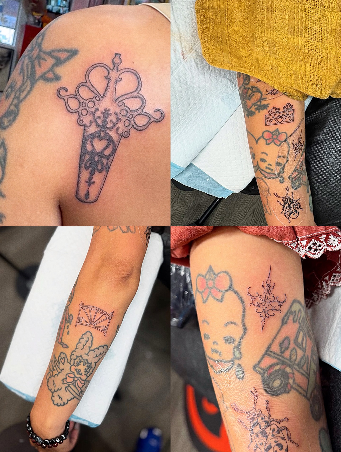 Melanie Martinez colorful arm tattoo collection