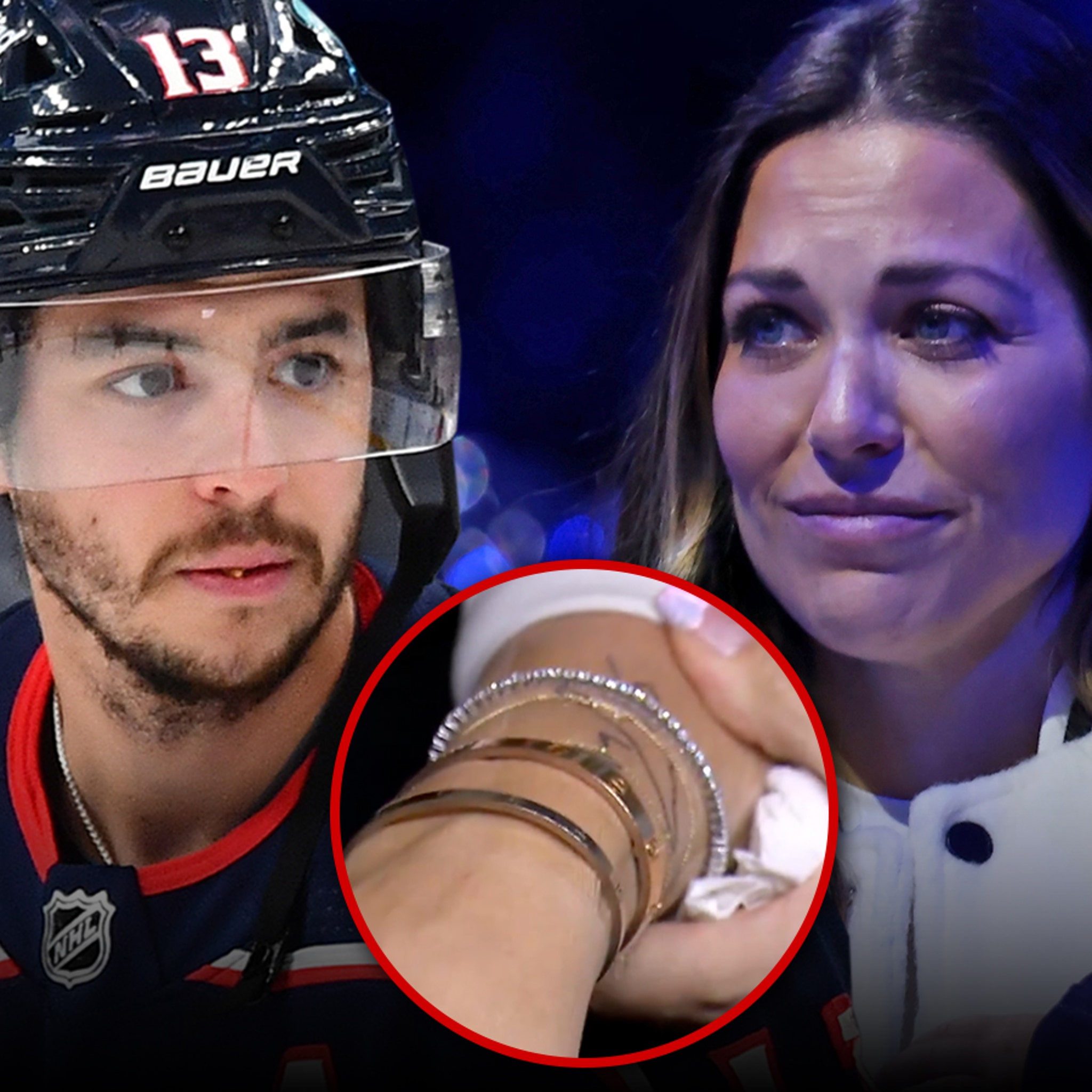 Meredith Gaudreau in a contextual photograph: Calgary tribute context only; not tattoo evidence; not tattoo evidence