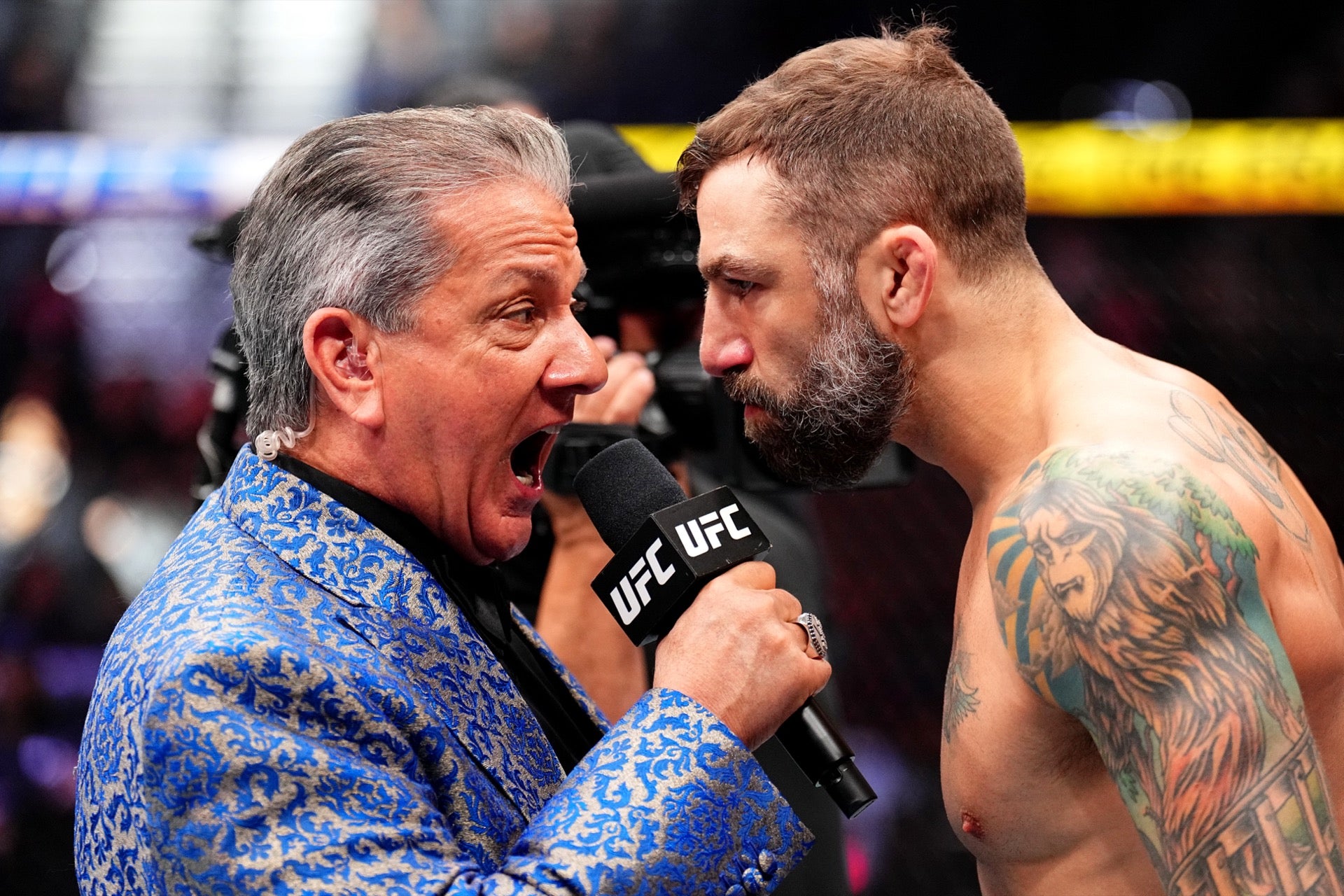 Michael Chiesa in a contextual photograph: Life in the Octagon; not tattoo evidence