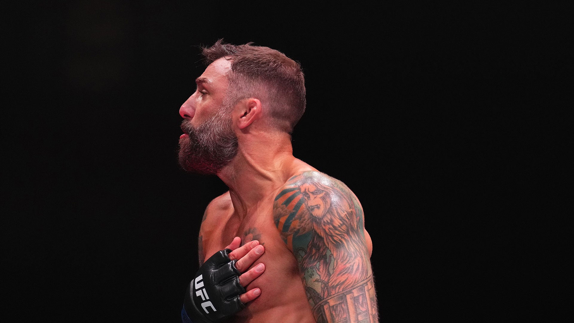 Michael Chiesa tattoos: The beast tattoo on his left upper arm