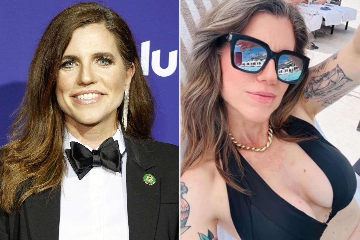 Nancy Mace in a contextual photograph: A formal event portrait used as context for the contrast between campaign photographs and her later tattoo reveal; this image does not show tattoo evidence.; not tattoo evidence